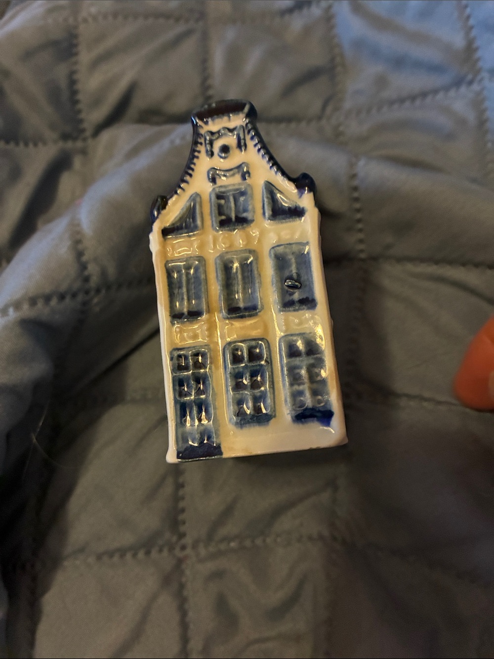 Vintage KLM Blue and White Ceramic House Decorative Accent